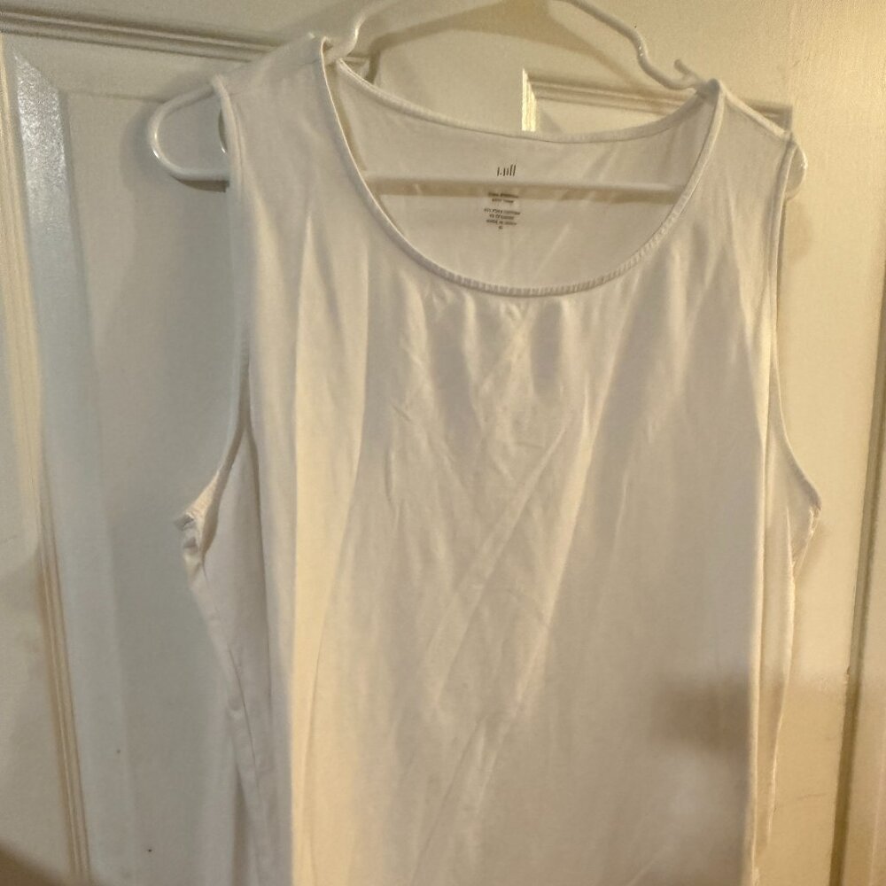 J. Jill White Pima-Stretch Knit Tank – Size XL